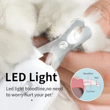 Pet Nail Clipper with LED & -U-V Light, Cat Claw Trimmer with Ultra Bright LE...