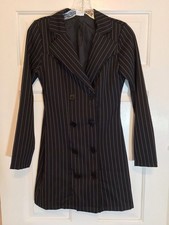 Spirit Pinstripe Blazer Dress Women's Small Mob Wife Gangster Costume Halloween
