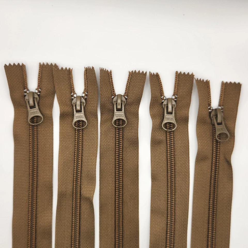 Paquete a granel de 5 cremalleras IDEAL #5 bobina marrón 24 pulgadas bolsa/tapicería cerrada Foto 3 de 4