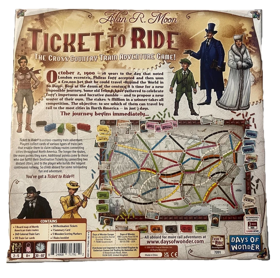 Ticket To Ride Strategy Board Game for Ages 8 and up, from Asmodee NEW Sealed - Image 2 of 2