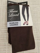 Gold Medal Women's Fleece Lined Seamless Leggings Brown Size S/M