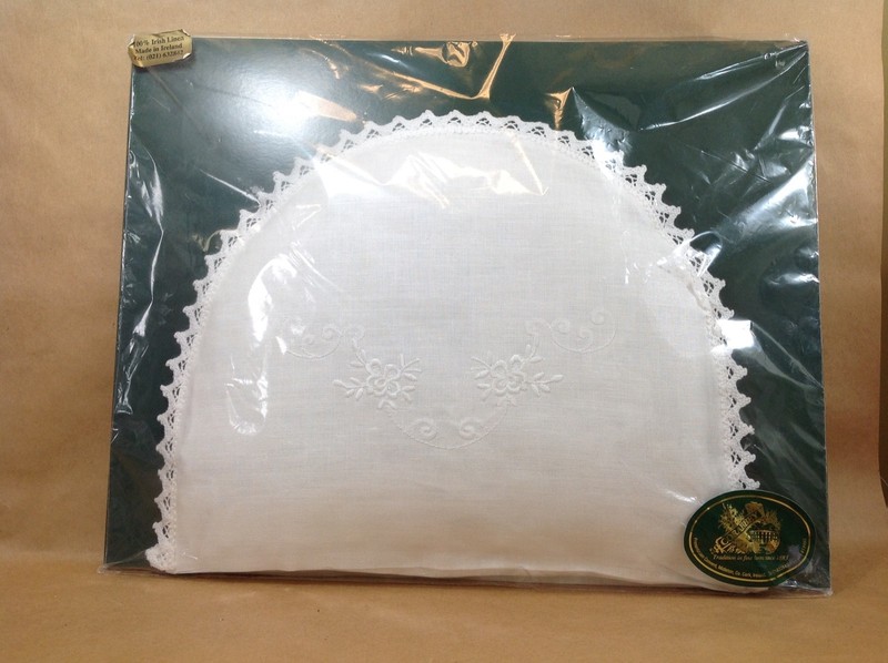 Corabbey Irish Linen Teapot Cozy new lace and embrodery 12" Wide