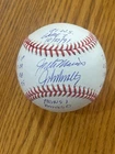 Jack Morris/John Smoltz dual signed OML baseball w/ 1991 WS Game 7 stats Beckett