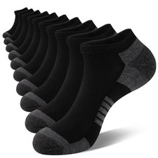 COOVAN 10 Pairs Mens Ankle Socks Men 10 Pack Low Cut Comfort Cushion Casual S...