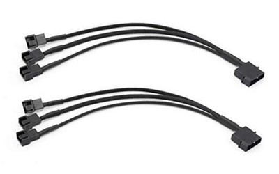 2 Pack Molex to 3 x 3 Pin or 4 Pin Computer PC Case Fan Power Splitter Adapter