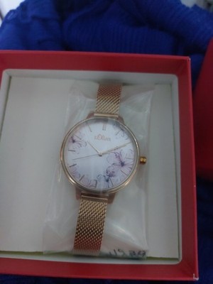 Uhr S.oliver Mit Blumen Design Armbanduhr Gold Ausverkauft