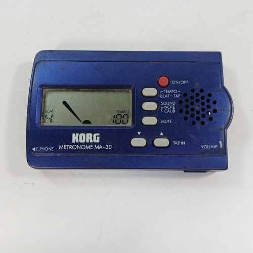 Korg MA-30 Compact Digital Pocket Metronome Blue Tested Working Used