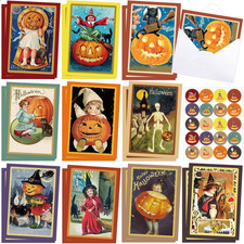 Halloween Cards 20 Pcs Retro Greeting Card Assorted Blank Notes Cards with Env..