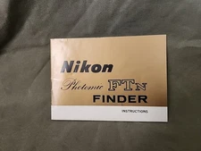 Nikon Photomic FTN Finder Instruction Manual - Vintage Booklet