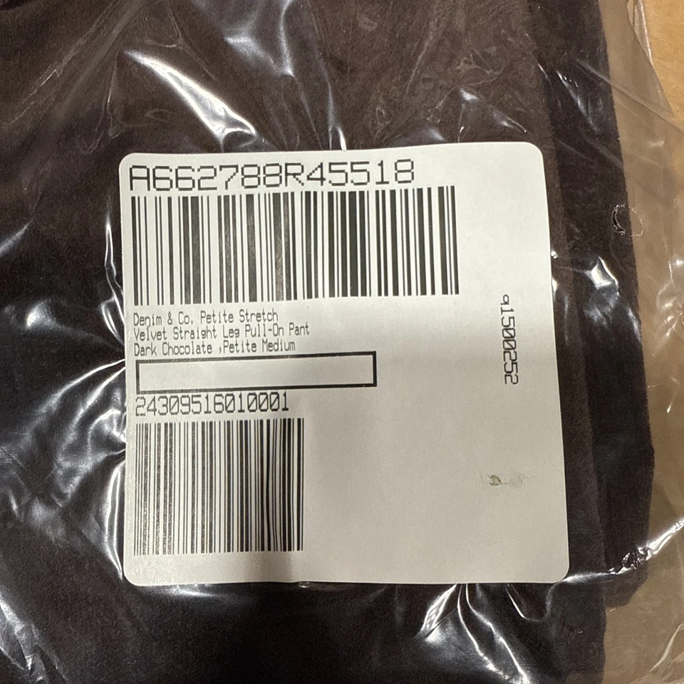 Pantalón Denim & Co PETITE Terciopelo Elástico Pierna Recta NEGRO PEQUEÑO MEDIANO Foto 2 de 4