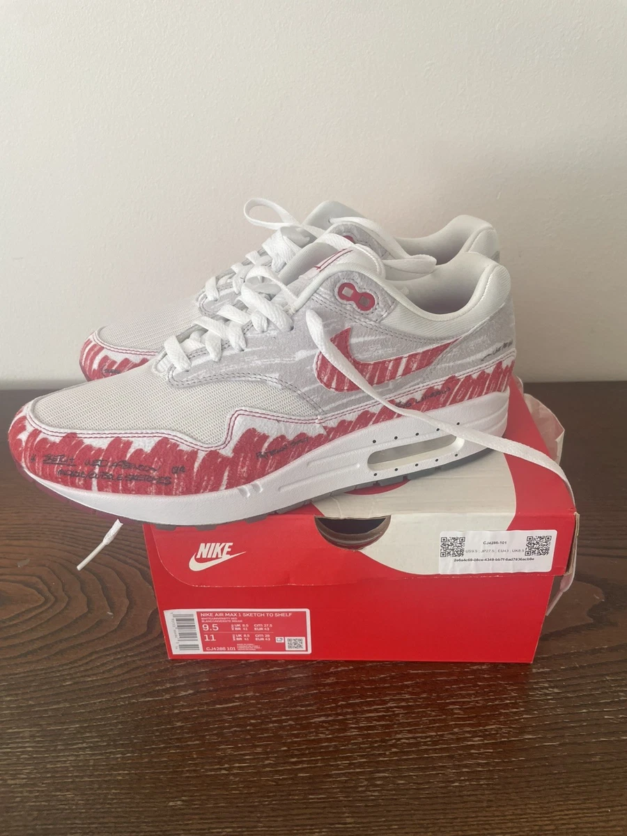 Nike Air Max 1 Sketch To Shelf - University Red | eBay