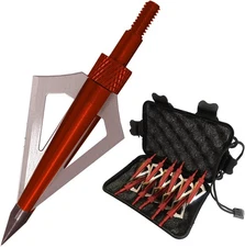 12pcs Archery Broadheads 3 Fixed Blade 100Grain Hunting Arrowheads with One Case