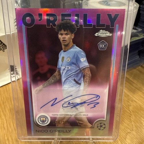 2024-25 Topps Chrome UEFA Club Comp NICO O'REILLY Rookie Auto Pink Lava 36/250