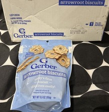Gerber Snacks for Baby Arrowroot Biscuits, 5.5 Ounce Each Pouch - Case of 4
