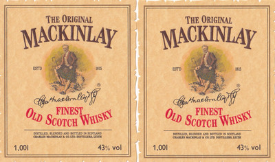 18012-TWO LABELS LIQUEURS, THE ORIGINAL MACKINLAY, OLD SCOTCH -WHISKY, 43% vol