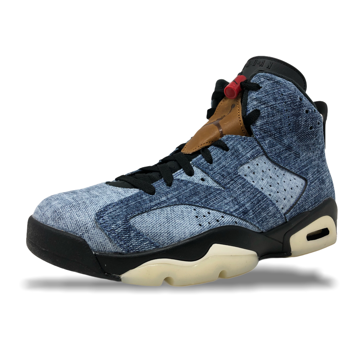 Air Jordan 6 Retro Mens Basketball Shoes Washed Denim/Black-Sail