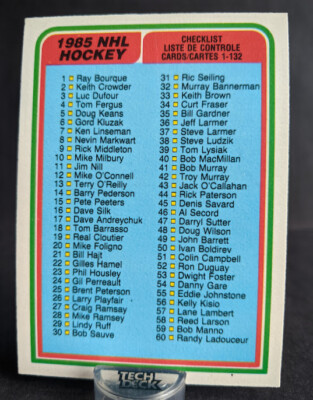 1984-85 O-Pee-Chee Checklists 'You Pick From List' NHL Hockey Cards Unmarked