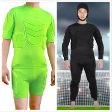 New Men's Sport Soccer Football Rash Shock Padded GOALIE Goal Tops/ Pants gift