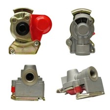 Kupplungskopf mit Ventil LKW 22x1,5 Traktor Druckluftbremse Rot