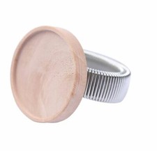 2 Holz Ringe 25 mm dehnbare Edelstahl Ringschiene Fassung Cabochon Rohling