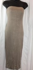 Lovely Day Junior’s Dress Bodycon Strapless Tube Midi Tan Lined Size S New Tags