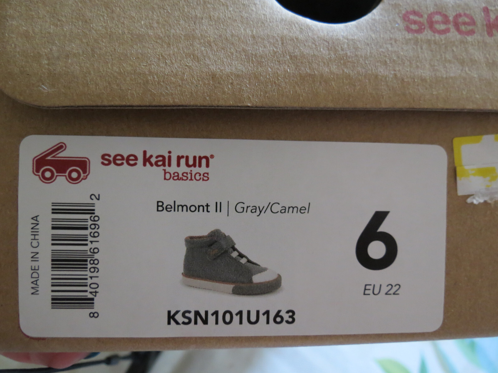 SEE KAI RUN BASICS Belmont ll Gray/Camel Toddler BOYS Sneakers Size 6