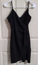 Juniors' Lily Rose Knotted Side Wrap Bodycon Dress Size M Little Black Dress