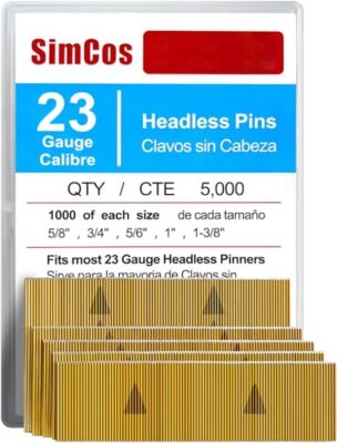23 Gauge Pinner Nails 5/83/45/6113/8 Assorted 5 Sizes Headless Pin Nails