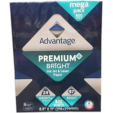 Advantage Multi Purpose Premium Bright Ink Jet & laser Paper 8.5'' X 11"