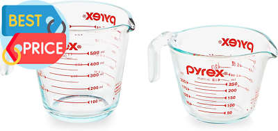 #ad #ad 2 Piece Glass Measuring Cup Set Includes 1 Cup and 2 Cup Tempered Glass Liquid $22.29