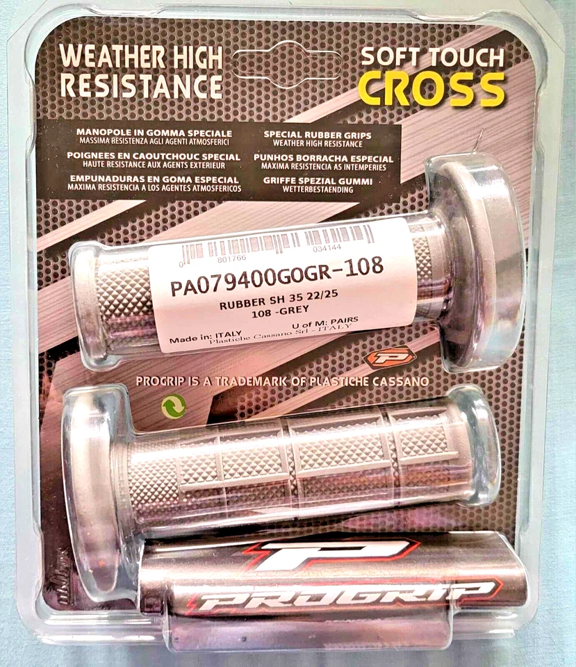 PROGRIP 794 Grey Handle Bar Grips Ø MM 22-25 Long MM 115 Bicycle Moto Soft - Image 2 of 2