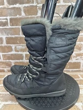 Sorel Whitney II Tall Lace Waterproof Winter Snow Boots Black Women’s Size 8