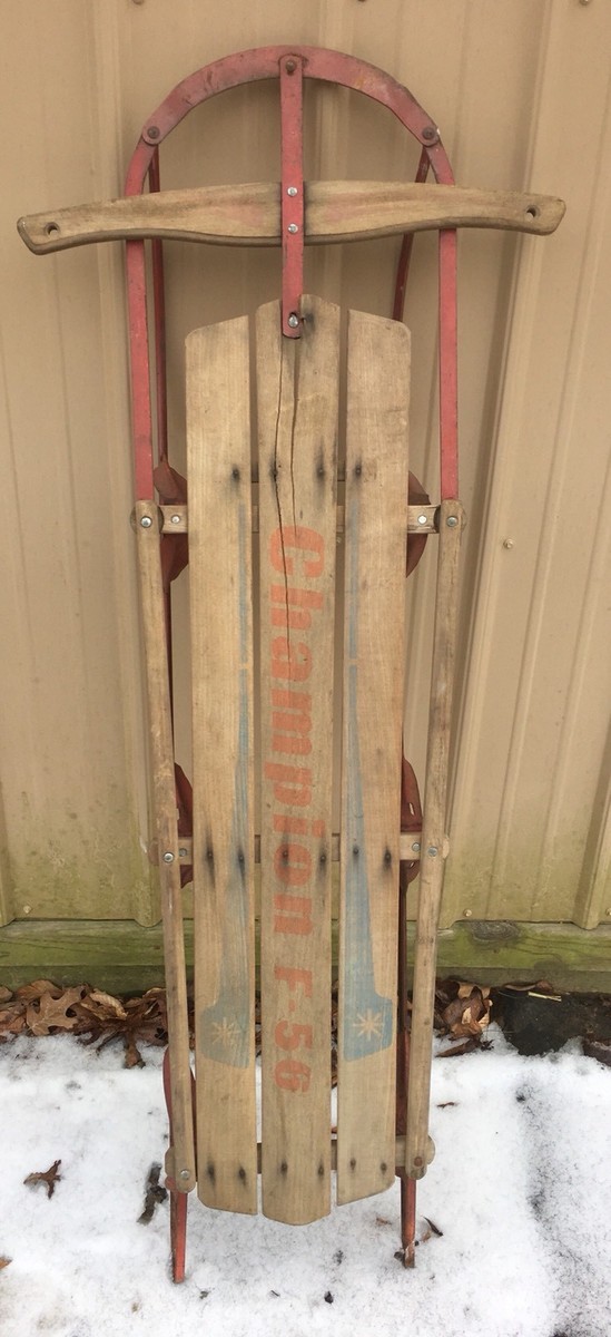 年末・年始SALE 藁スツール　剥離 Vintage Champion F-56 Kalamazoo Sled Company Dated Xmas 1965 On