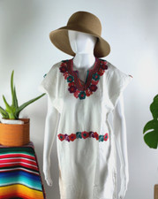 Mexican Embroidered Tunic - Ivory