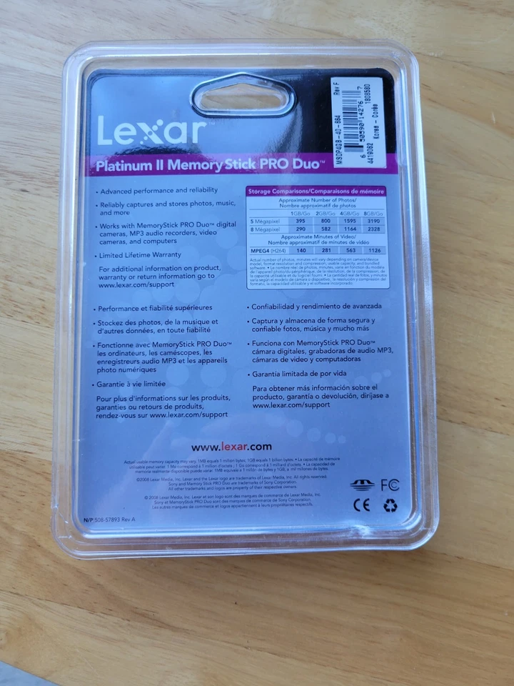 NEW Lexar memory stick pro duo 4GB Platinum II - Image 2 of 2