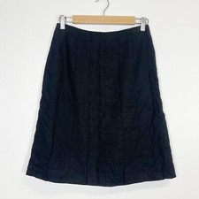 Talbots Skirt Women Size 6 Black Irish Linen Aline VTG Lined