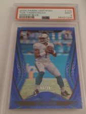 2020 Tua Tagovailoa Panini Certified MIRROR BLUE ROOKIE #102 (40/75) PSA 9 MINT