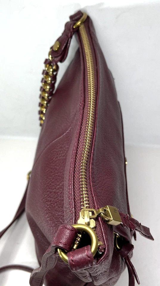 Bolso Bandolera Elliott Luca Granate Borgoña Delgado Imitación Cuero Foto 4 de 4