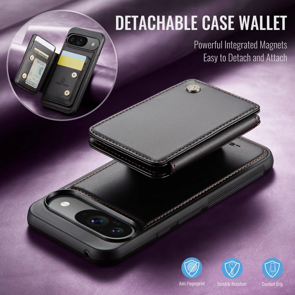 For Google Pixel 9 Pro XL/9 Detachable Wallet Magnetic Leather Case Stand Cover - Image 3 of 4