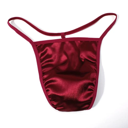 Mutandine uomo sexy perizoma T-back marsupio perizoma intimo raso di seta slip bikini - Foto 7 di 17