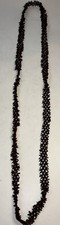Brown Hawaiian Koa Seed Lei Single Strand Necklace 24" Boho Jewelry