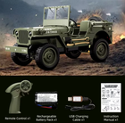 Voiture RC Jeep Militaire 1/10 4WD - 2.4GHz, Prête à Rouler, Avec Lumières - Modèle C8815 JJRC