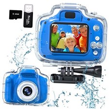 Kids Camera Waterproof Underwater Camera for 3-12 Year Old Boys Girls Dark Blue