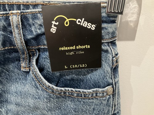 Art Class High Rise Relaxed Jean Shorts Girl's Size L (10/12) Adjustable Waist - Picture 2 of 8
