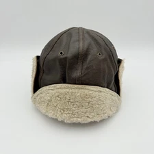 Wilsons Leather Hat Men S? Brown Leather Bomber Trapper Faux Fur Lined Aviator