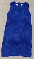Vtg Blue Karin Stevens Petite 14 Sleeveless Summer Dress Soft Zipper Works