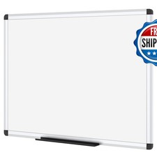 VIZ-PRO Magnetic Dry Erase Board 48 X 24 Inches Silver Aluminium Frame