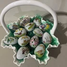 Antique Vintage 1967, 68,69 & 70 Milk Glass Egg Hand Painted Easter Eggs.