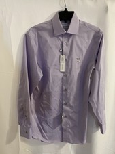 Calvin Klein Steel Slim-Fit Non-Iron Herringbone Dress Shirt, Lilac 15-32/33