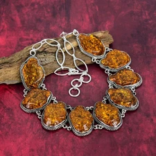 Baltic Amber Gemstone 925 Sterling Silver Handmade Necklace Jewelry Wadding Gift